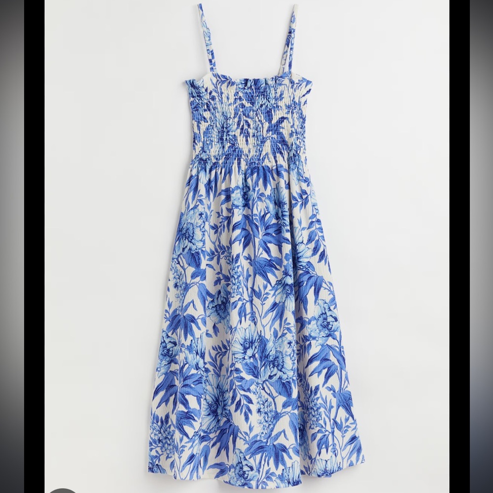H&M Blue Floral Midi Dress